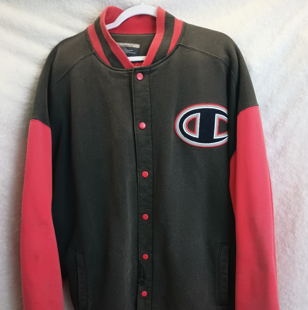Champion Black and Red Varsity Jacket